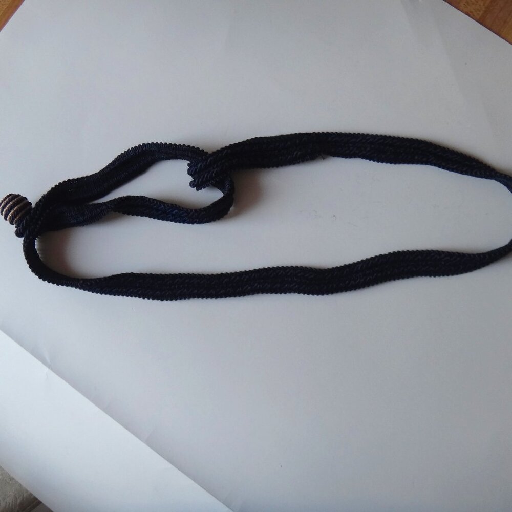 Vintage Black Satin Cord Belt 1960's